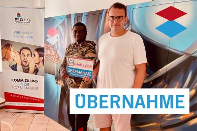 Übernahme von Herrn Sall in einen unserer Kundenbetriebe 